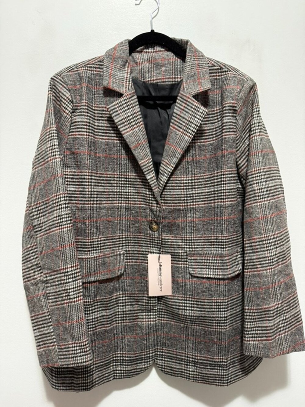 La Femme Wanderer Plaid Blazer Jacket NWT - Picture 2 of 9